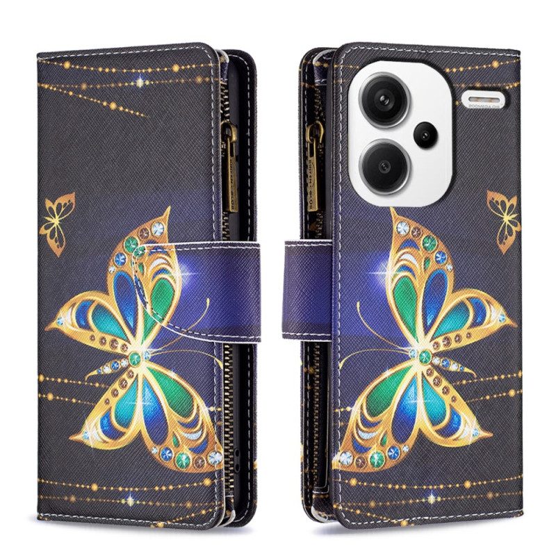 Kuoret Xiaomi Redmi Note 13 Pro Plus 5g Rhinestone Butterflies -lompakko