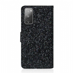 Nahkakotelo Samsung Galaxy S20 FE Glitter-korttikotelo