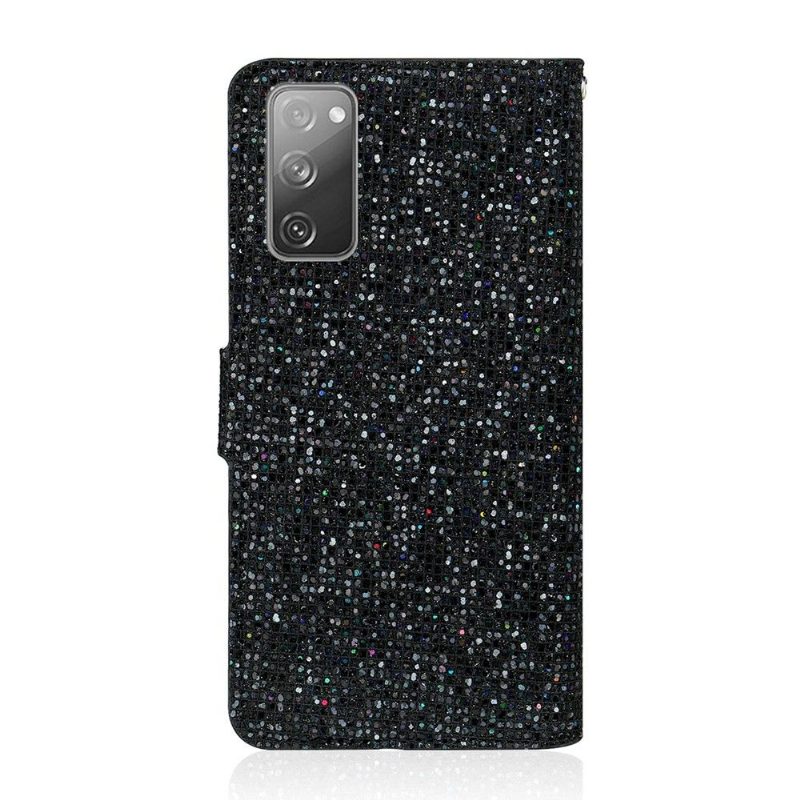 Nahkakotelo Samsung Galaxy S20 FE Glitter-korttikotelo