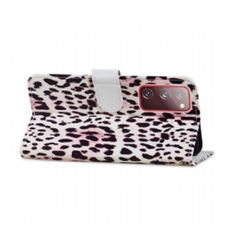 Nahkakotelo Samsung Galaxy S20 FE Leopard-kuvio