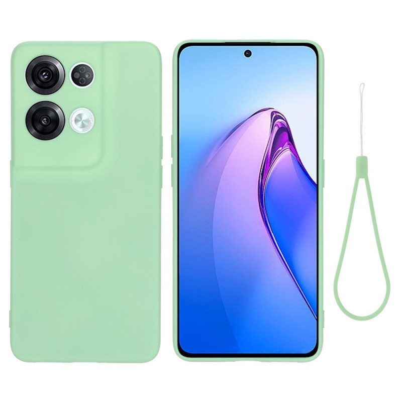 Case Oppo Reno 8 Pro Suojaketju Kuori Strappy Nestemäinen Silikoni