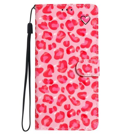 Kotelot Oppo A98 5g 3d Pink Leopard Hihnalla