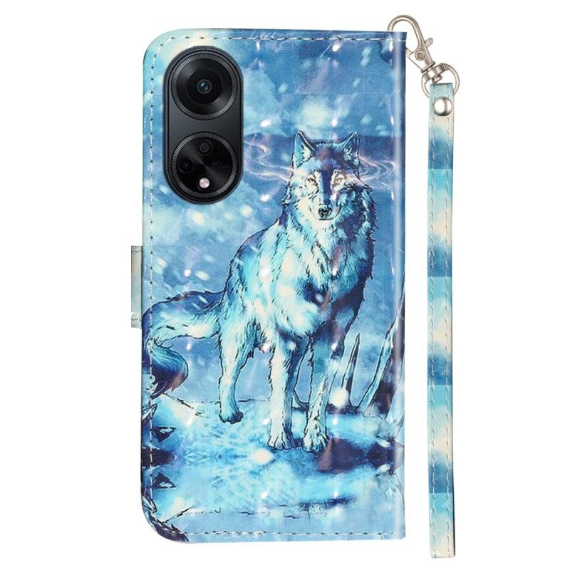 Kotelot Oppo A98 5g Puhelinkuoret 3d Snow Wolf Hihnalla