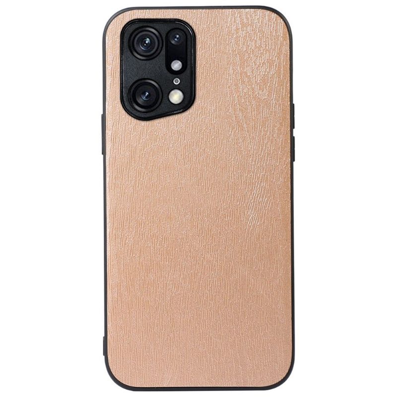 Case Oppo Find X5 Pro Murtumaton Puhelinkuoret Faux Leather Bark Effect