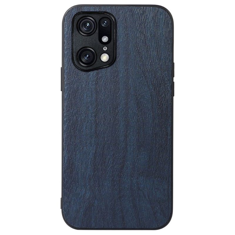 Case Oppo Find X5 Pro Murtumaton Puhelinkuoret Faux Leather Bark Effect