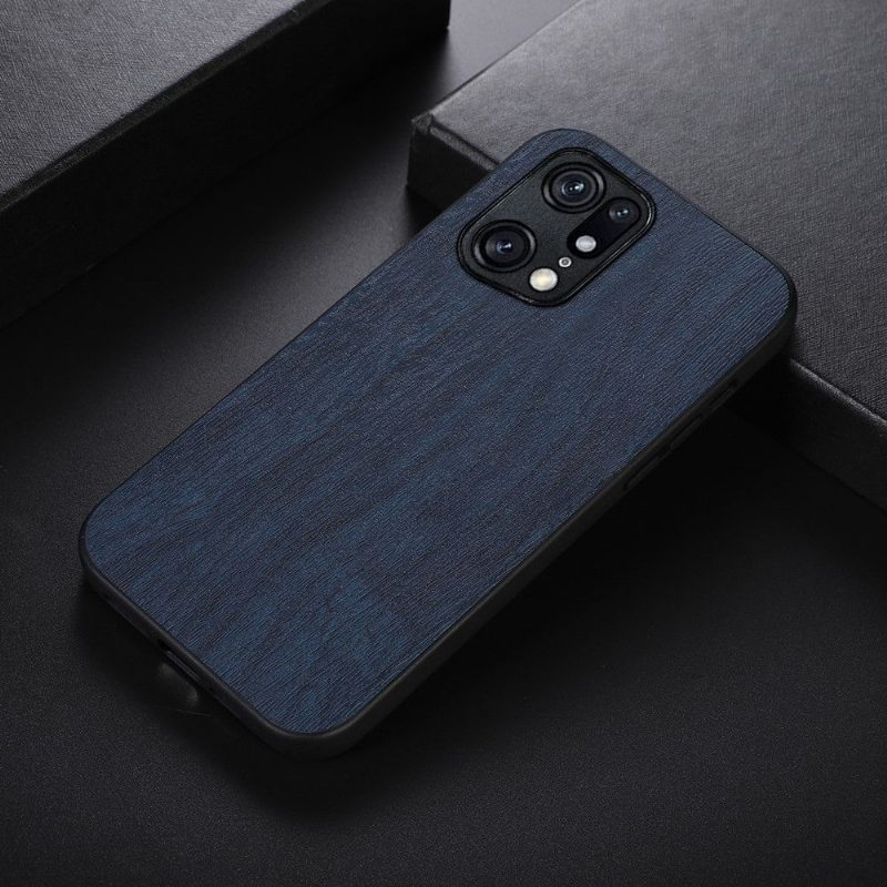 Case Oppo Find X5 Pro Murtumaton Puhelinkuoret Faux Leather Bark Effect