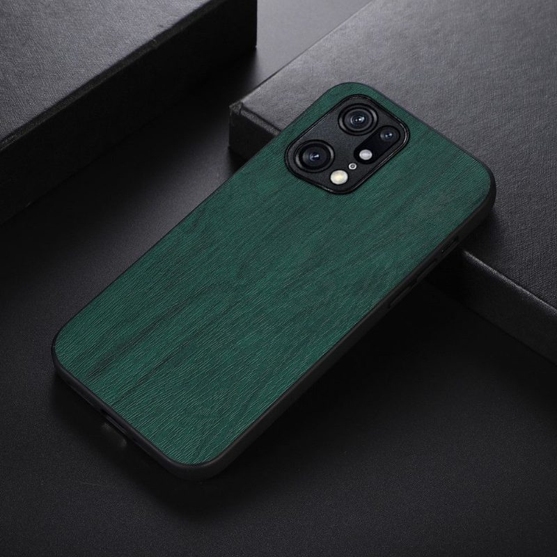 Case Oppo Find X5 Pro Murtumaton Puhelinkuoret Faux Leather Bark Effect