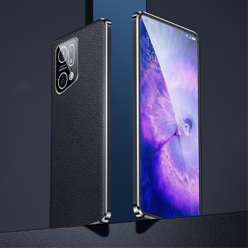 Kuori Oppo Find X5 Pro Aito Rakeinen Nahka