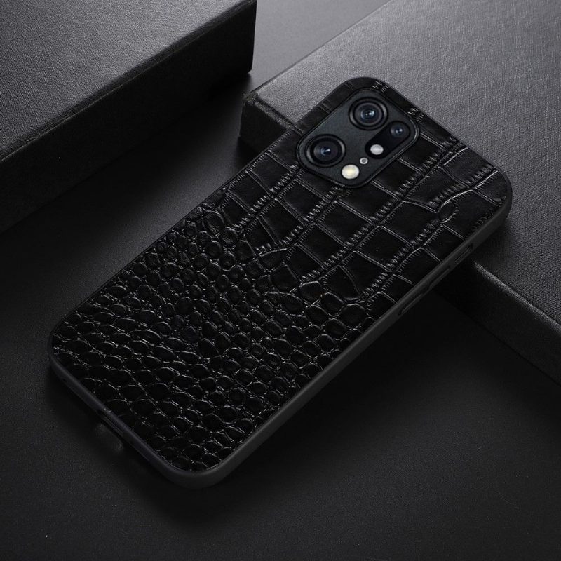 Kuori Oppo Find X5 Pro Colette Croc Effect Nahka