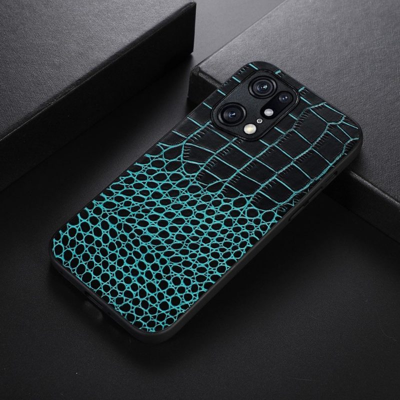 Kuori Oppo Find X5 Pro Colette Croc Effect Nahka