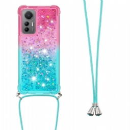 Case Xiaomi 12 Lite Kiristysnyörillä Glitter Silikoni Johto