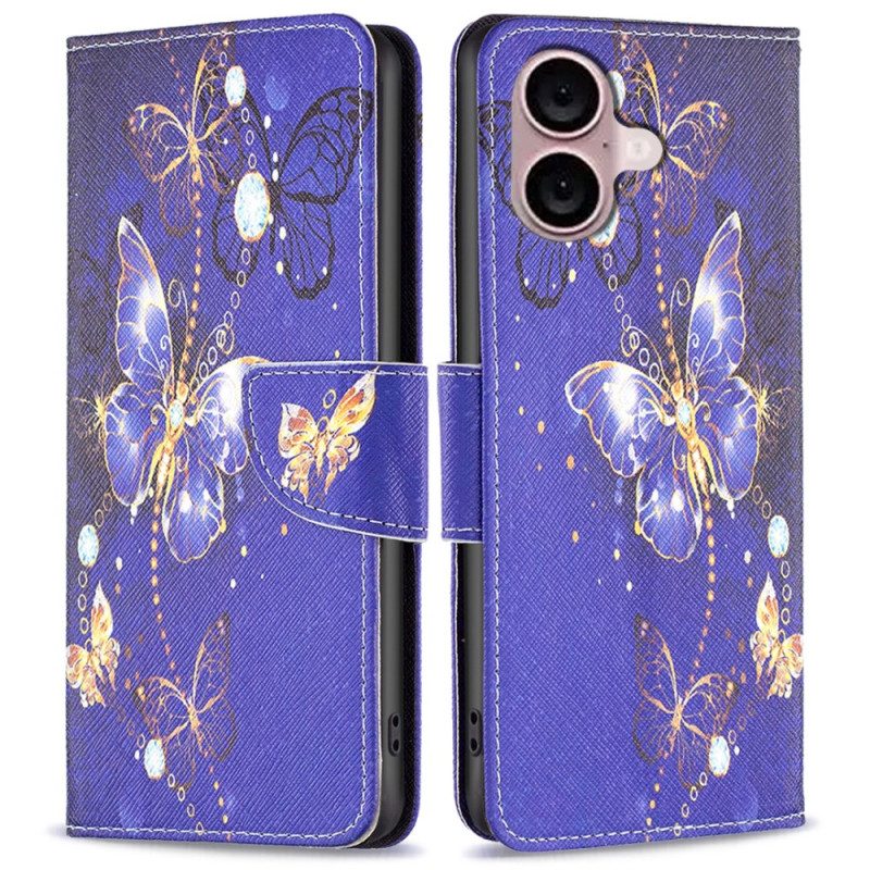 Kuoret iPhone 16 Perhosia Violetilla Taustalla