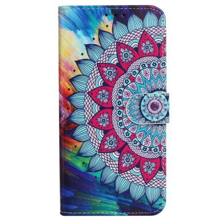 Nahkakotelo iPhone 16 Upea Mandala Hihnalla