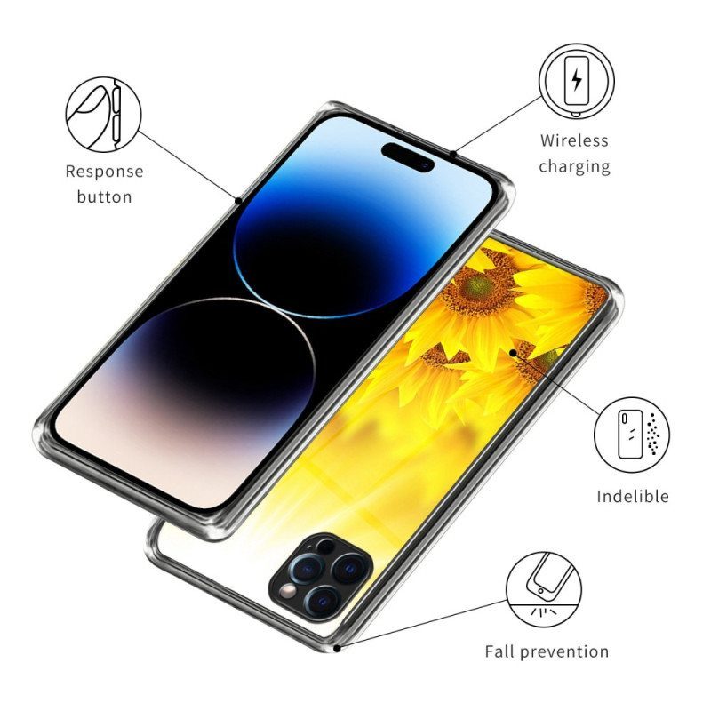 Case iPhone 14 Pro Max Voimakkaat Auringonkukat