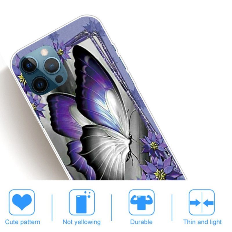 Case iPhone 14 Pro Violetti Perhonen