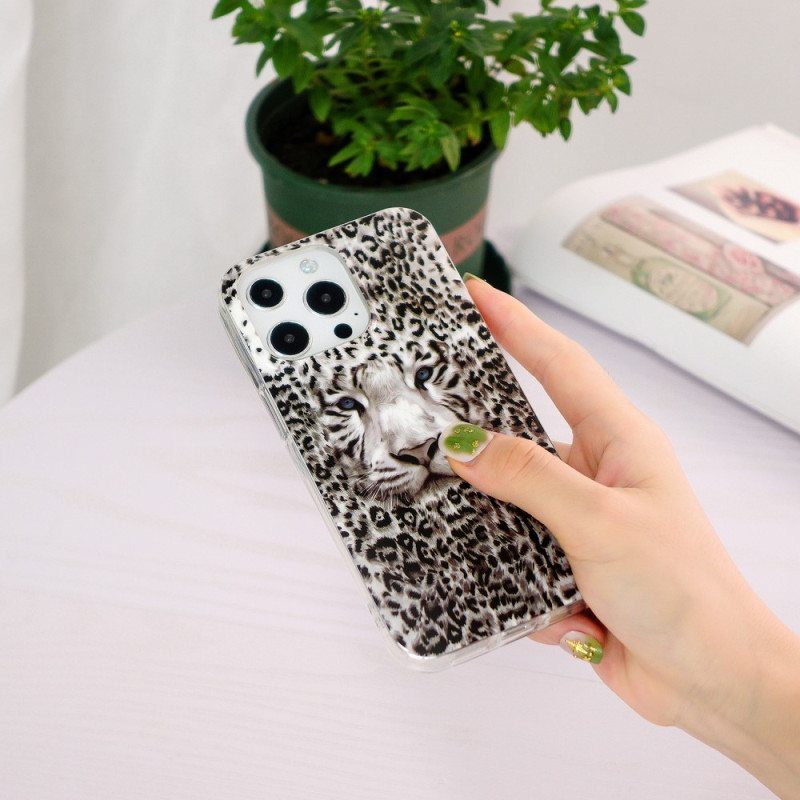 Case iPhone 15 Pro Fluoresoiva Leopardi