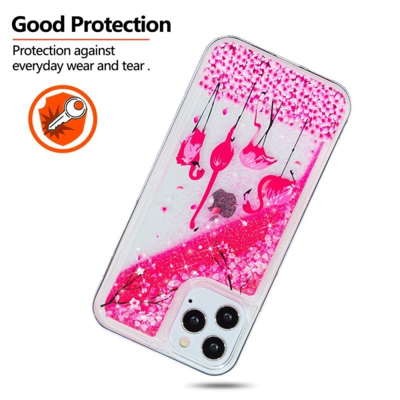 Case iPhone 15 Pro Max Flamingo Glitter