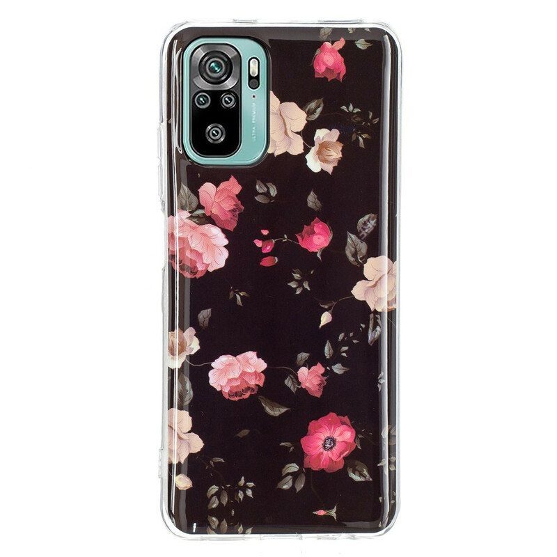 Case Poco M5s Fluoresoivat Liberty Flowers