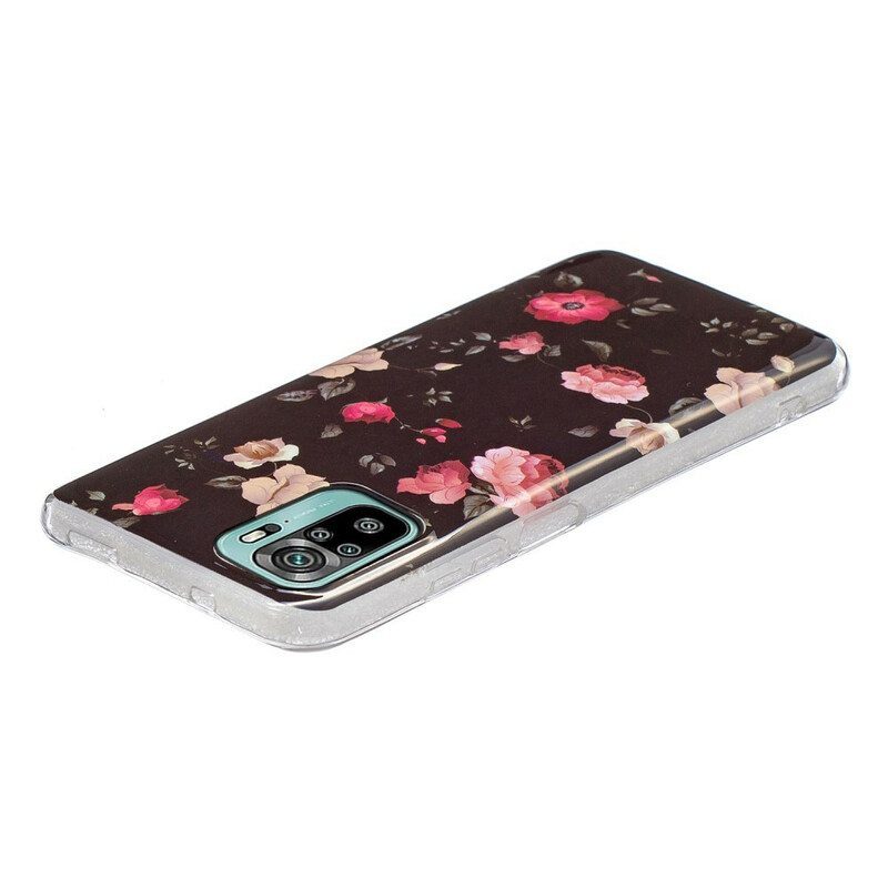 Case Poco M5s Fluoresoivat Liberty Flowers