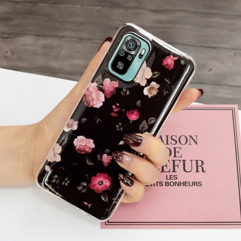 Case Poco M5s Fluoresoivat Liberty Flowers