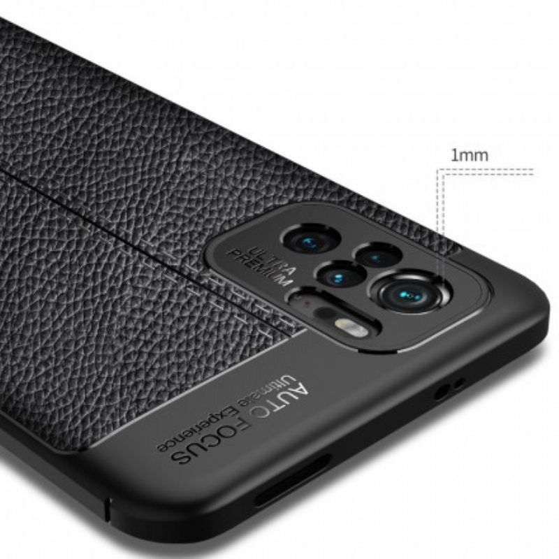 Case Poco M5s Nahkaefekti Litsi Double Line