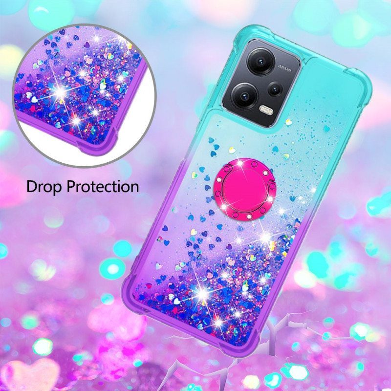 Case Poco X5 5G Glitter Ring-kiinnike