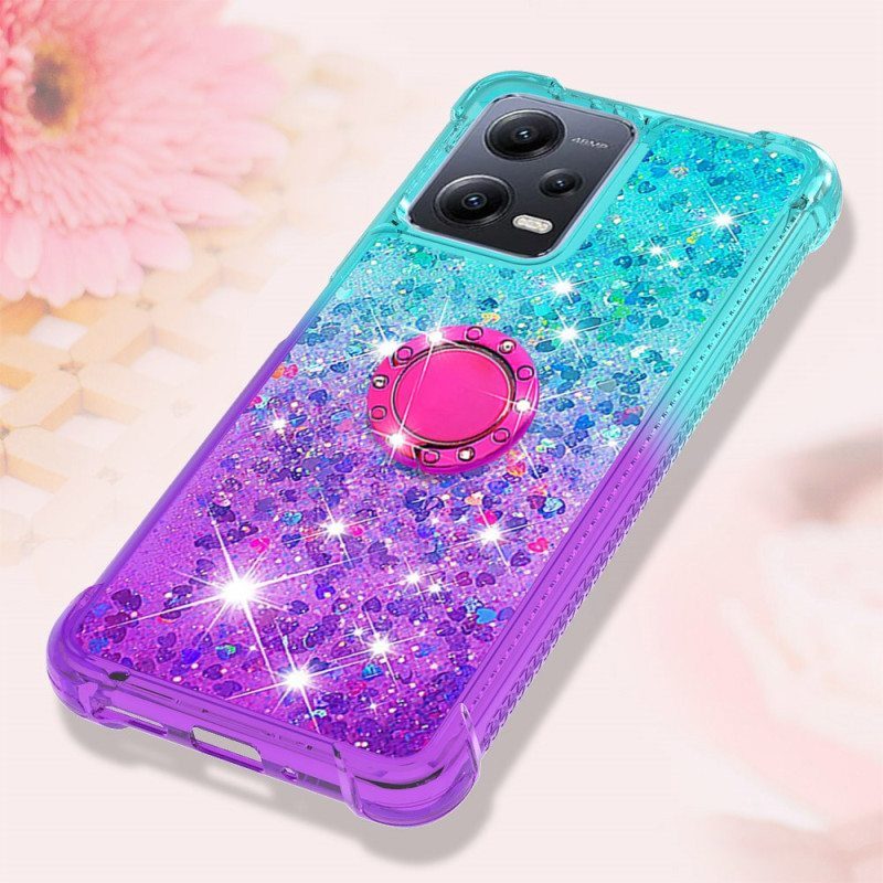 Case Poco X5 5G Glitter Ring-kiinnike