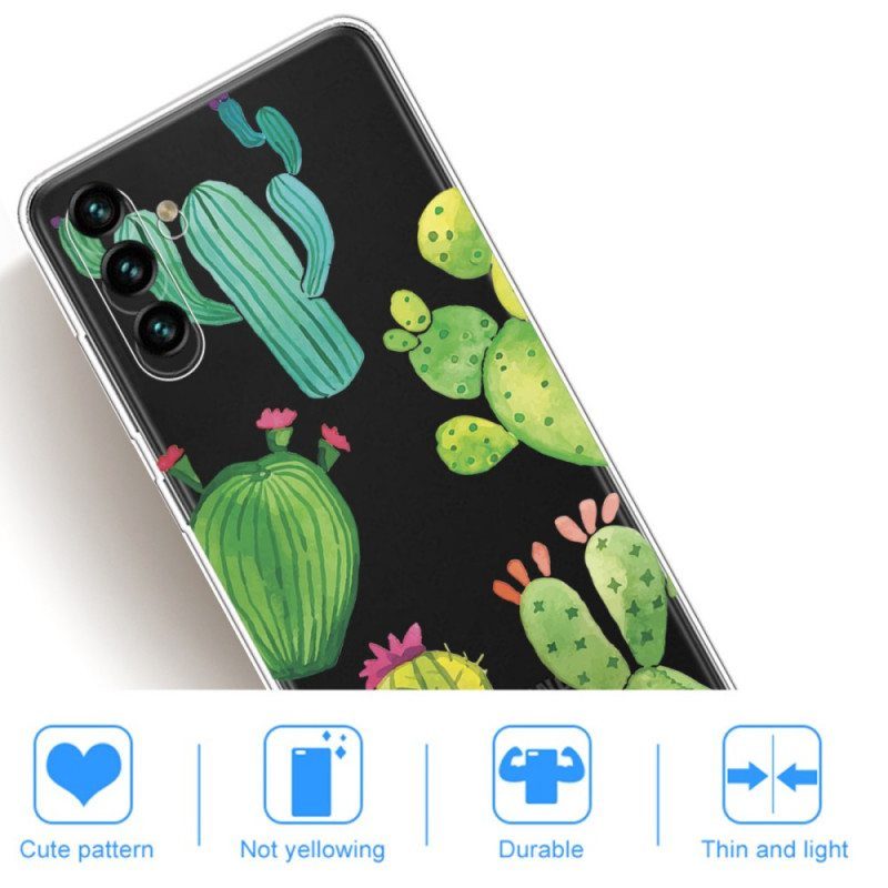 Case Samsung Galaxy A13 5G / A04s Akvarelli Kaktukset