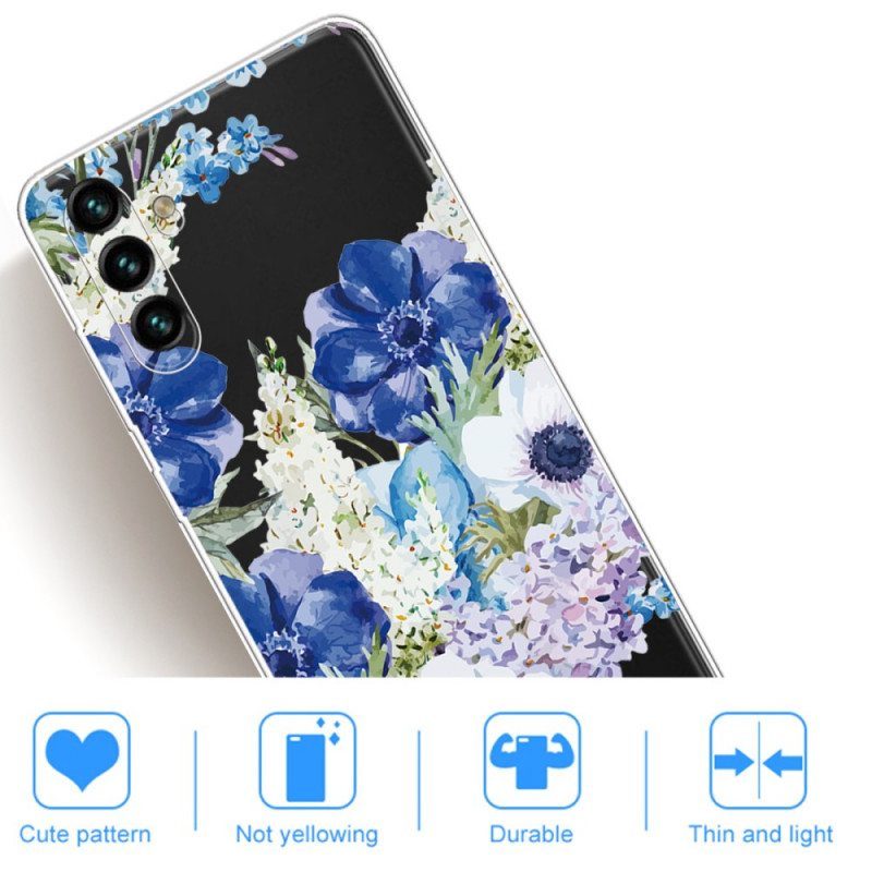 Case Samsung Galaxy A13 5G / A04s Akvarelli Siniset Kukat