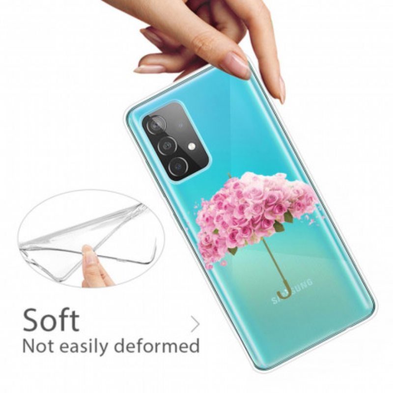 Case Samsung Galaxy A52 4G / A52 5G / A52s 5G Sateenvarjo Ruusuissa