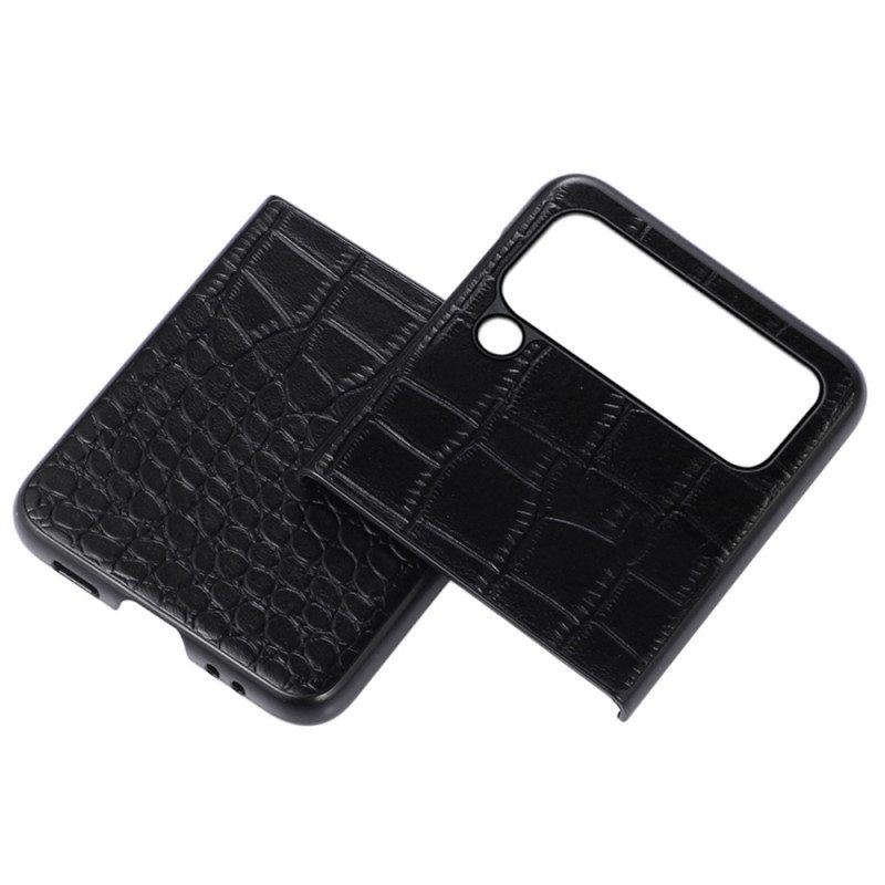 Case Samsung Galaxy Z Flip 4 Kotelot Flip Aito Crocodile Effect -nahka