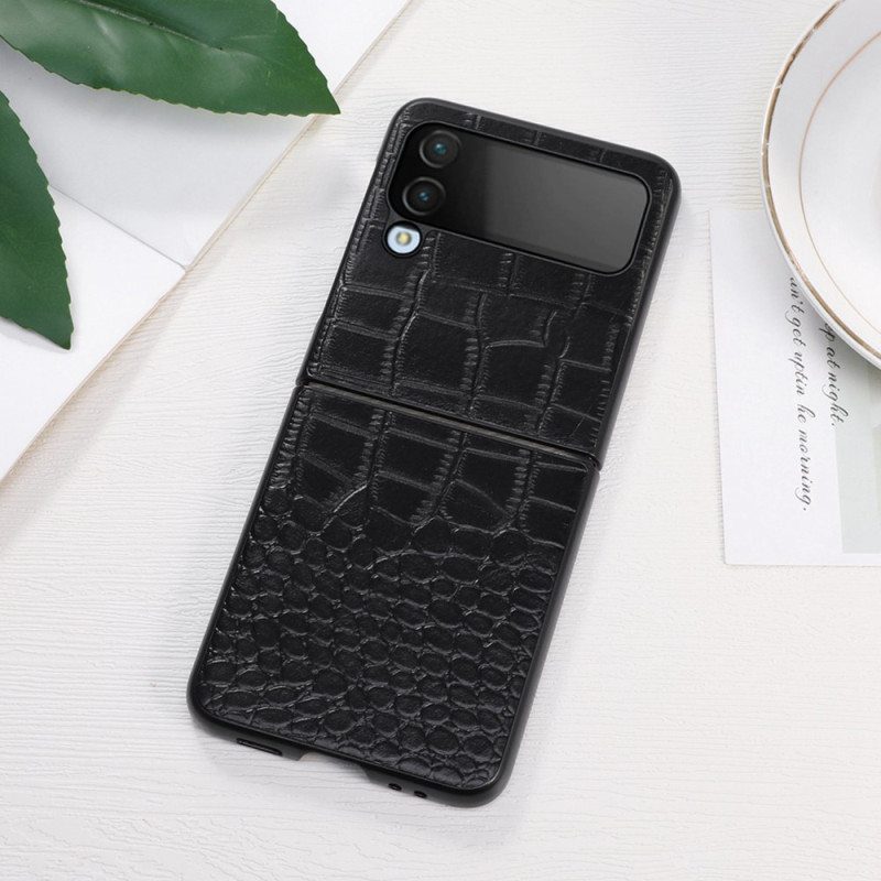 Case Samsung Galaxy Z Flip 4 Kotelot Flip Aito Crocodile Effect -nahka