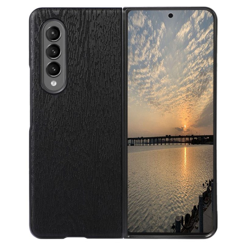 Case Samsung Galaxy Z Fold 4 Faux Leather Puun Rakenne