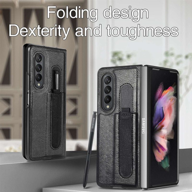 Case Samsung Galaxy Z Fold 4 Keinonahkainen Kynä