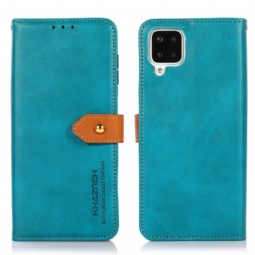 Flip Case Samsung Galaxy A12 Hemming Khazneh Bicolor Keinonahka