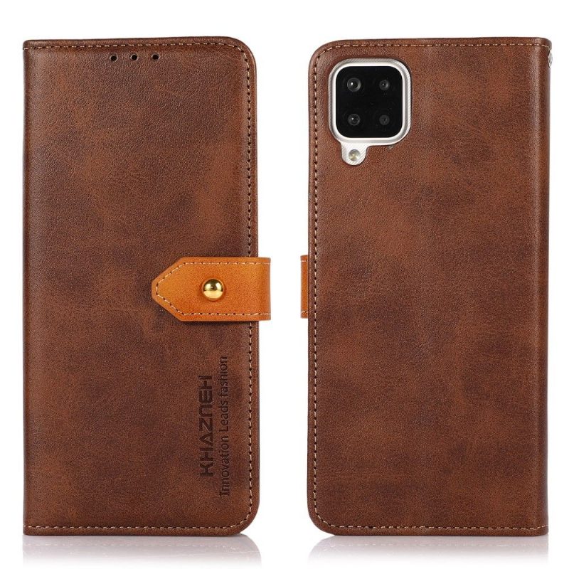 Flip Case Samsung Galaxy A12 Hemming Khazneh Bicolor Keinonahka