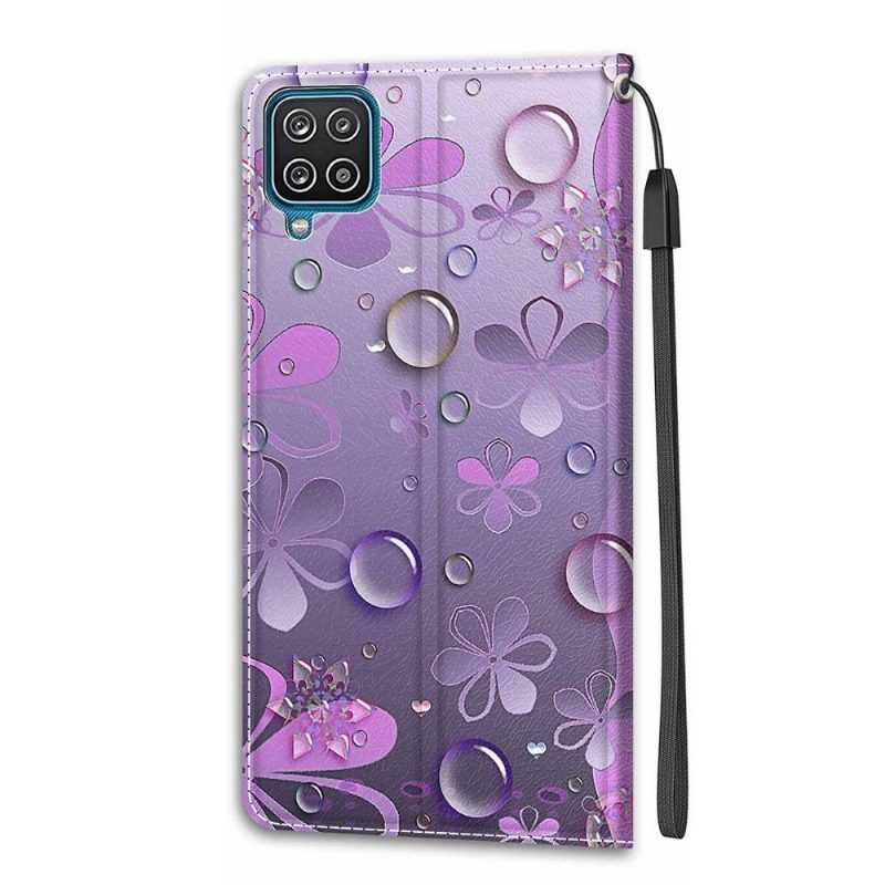 Kotelot Samsung Galaxy A12 Purple Flowers -kuva