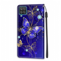 Kotelot Samsung Galaxy A12 Suojakuori Purple Butterfly