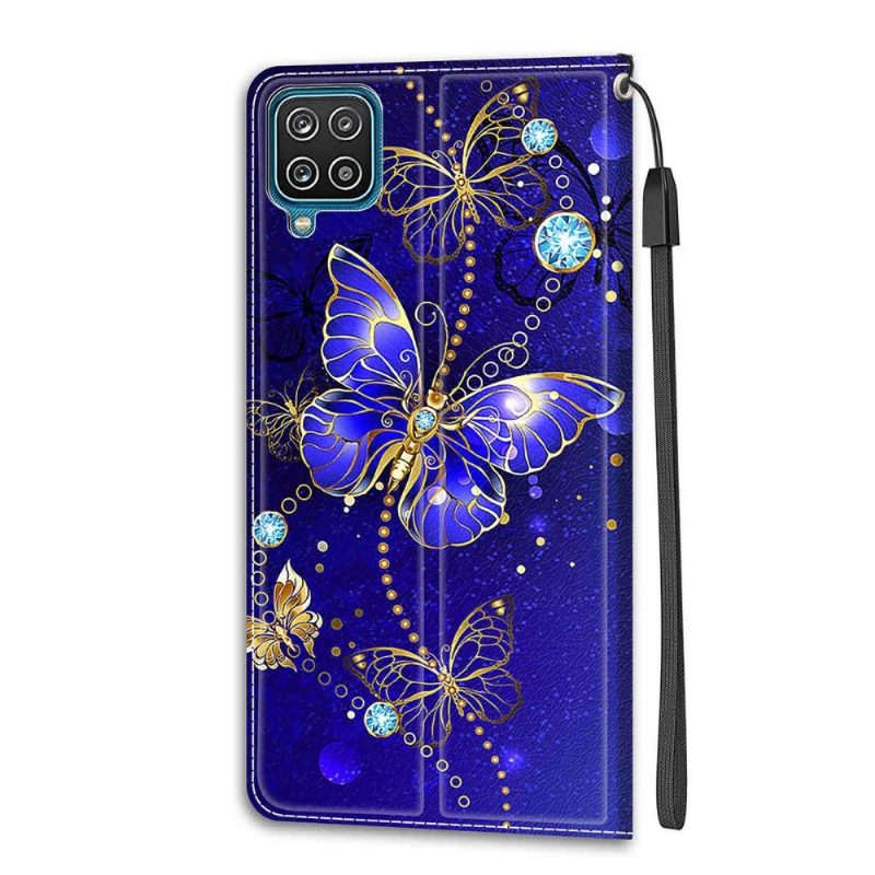 Kotelot Samsung Galaxy A12 Suojakuori Purple Butterfly