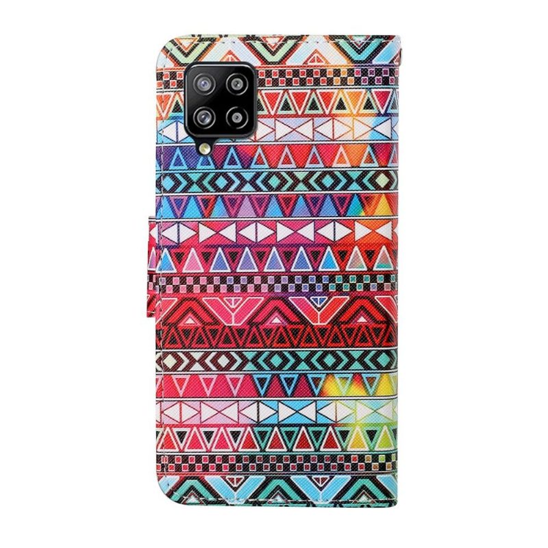 Nahkakotelo Samsung Galaxy A12 Murtumaton Puhelinkuoret Aztec