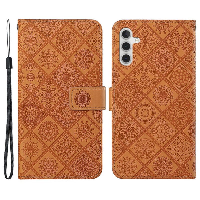 Kotelot Samsung Galaxy A55 5g Puhelinkuoret Patchwork Hihnalla