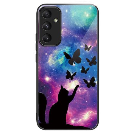 Kuori Samsung Galaxy A55 5g Tempered Glass Cat And Butterflies