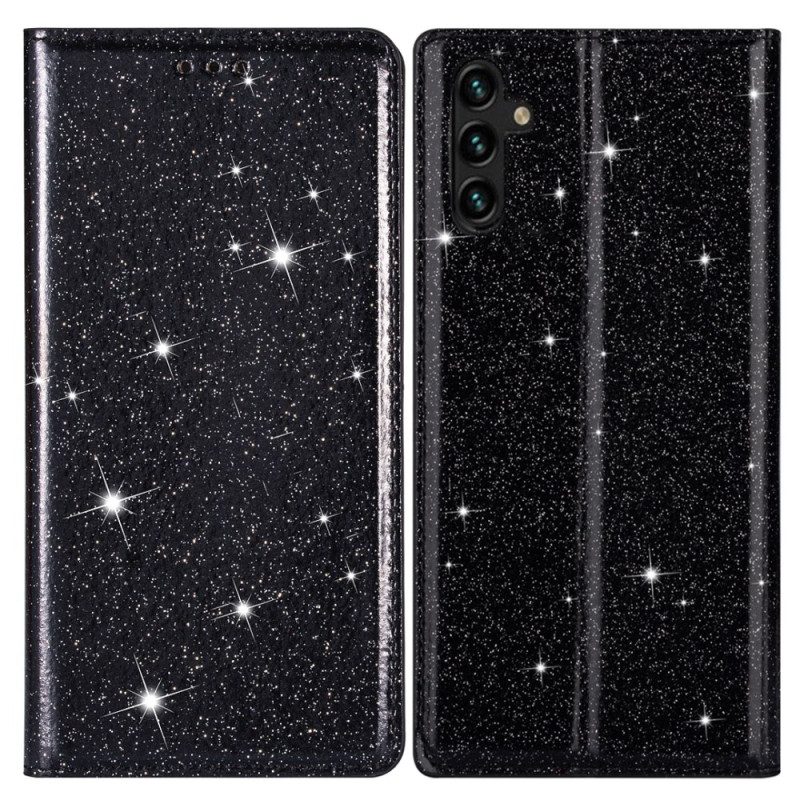 Nahkakotelo Samsung Galaxy A55 5g Glitteriä Suojakuori