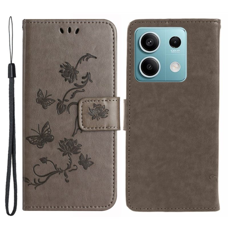 Kotelot Xiaomi Redmi Note 13 5g Strap Flowers Suojakuori