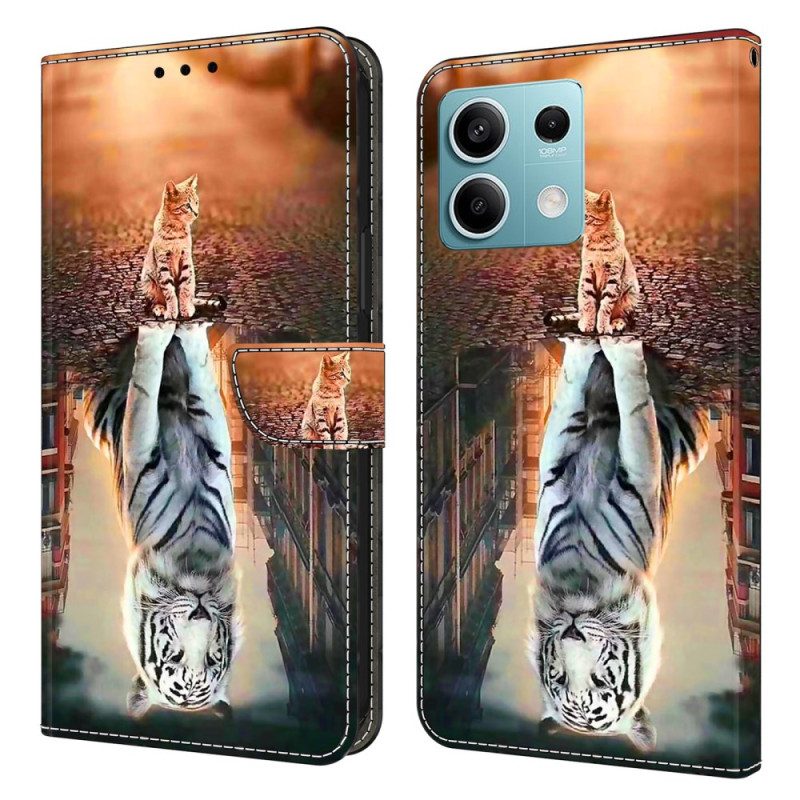 Nahkakotelo Xiaomi Redmi Note 13 5g 3d Kitten Dream -kuviolla