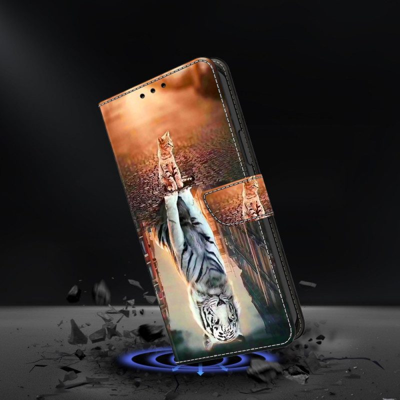 Nahkakotelo Xiaomi Redmi Note 13 5g 3d Kitten Dream -kuviolla