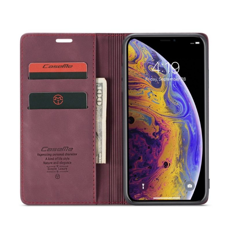 Kotelot iPhone XS Max Golias Leather Effect - Punaviini