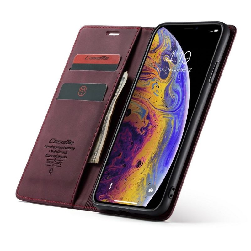 Kotelot iPhone XS Max Golias Leather Effect - Punaviini