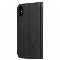 Kotelot iPhone XS Max Stand Case Nahkaefekti