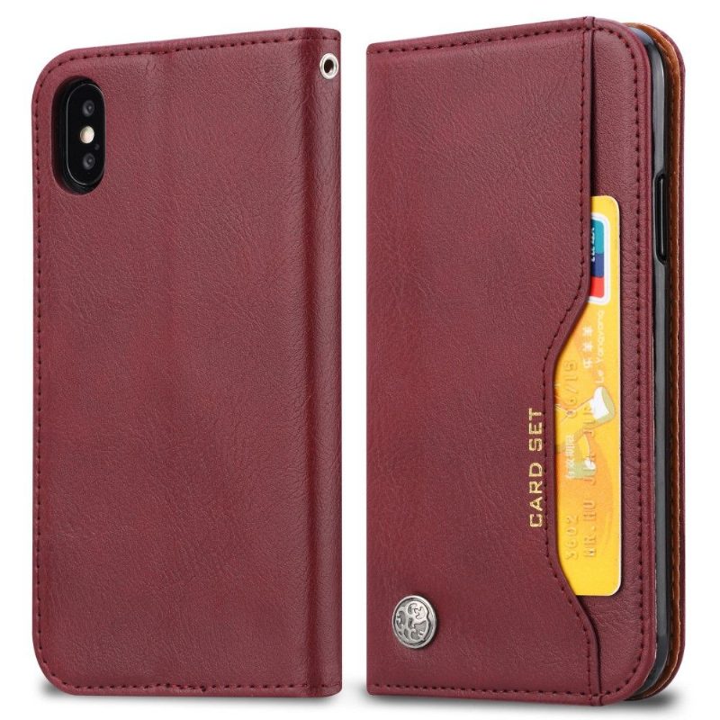 Kotelot iPhone XS Max Stand Case Nahkaefekti